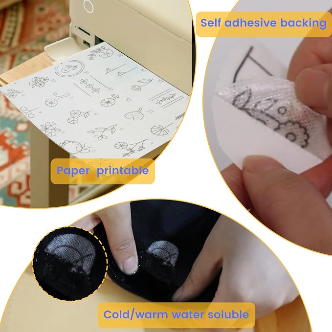 New brothread 24PCS 8.5"x11" Sticky Water Soluble Embroidery Stabilizer - Image 3