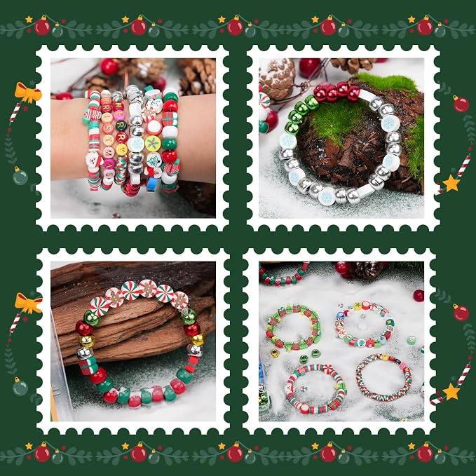 Gionlion Christmas Beads Bracelet Making Kit, Holiday DIY Craft - Image 2