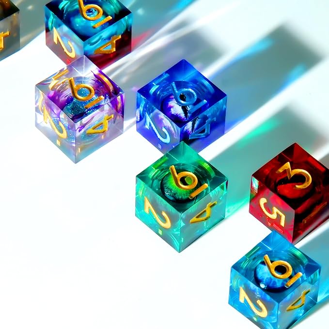 1Pcs D6 DND Dice with Resin Sharp Edge D&D Dice, Random Color and Style 6 Sided - Image 5