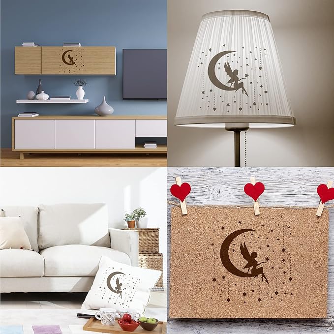 GORGECRAFT Moon Goddess Logo Stencil Reusable Star Wall Painting Template Large - Image 7