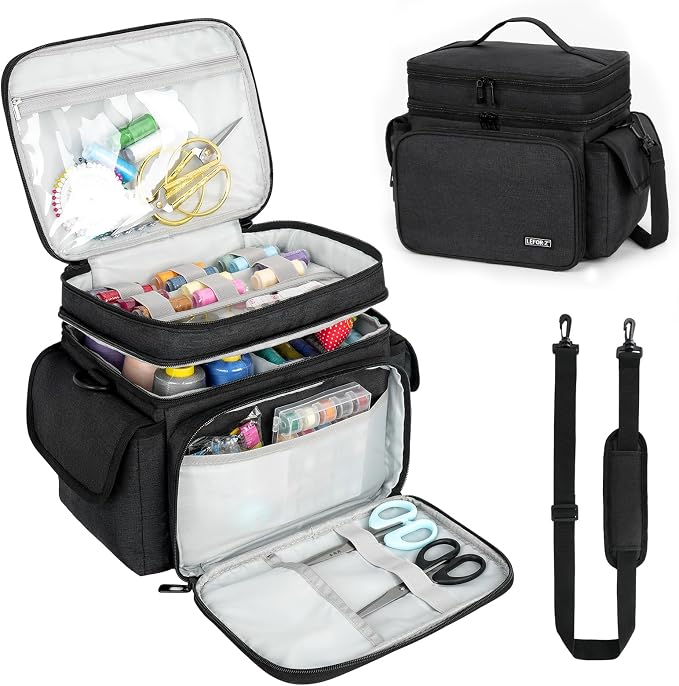 LEFOR·Z Sewing Supplies Organizer, Double-Layer Sewing Accessories Storage Bag by LEFOR%C2%B7Z