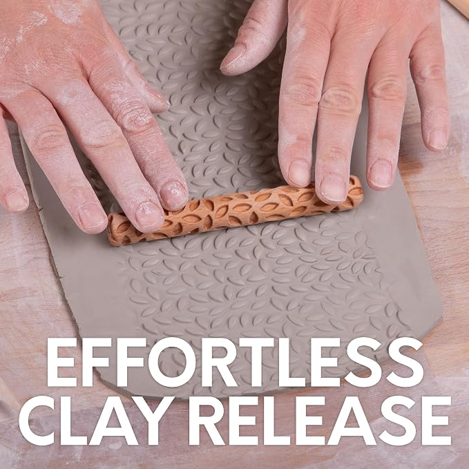 Byllstore Clay Texture Rollers | 10-Pack | 5 in x 0.65 in | Premium Wooden - Image 7