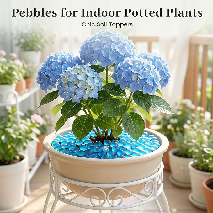 FUTUREPLUSX 1 LB Frosted Flat Marbles, Rocks Fish Tank Aquarium Decor, Table - Image 7