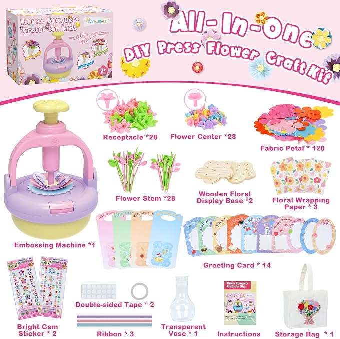 DIY Flowers Craft Kit for Girls, Flower Bouquet Maker Machine - Image 3
