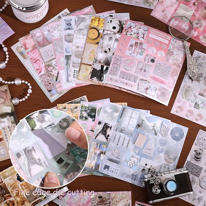 Girl's Japanese Retro Sticker Book, Nostalgic Theme - Image 5