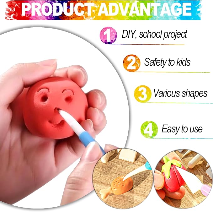 LINPHCEY Air Dry Clay Tools for Kids Ages 8+ Pottery Clay Tool Kit Plastic Clay - Image 4