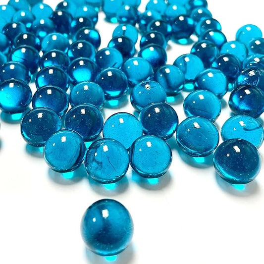 CYS EXCEL Light Blue Glass Gemstone Vase Filler Aquarium Round Marble Beads by CYSEXCEL%C2%AE