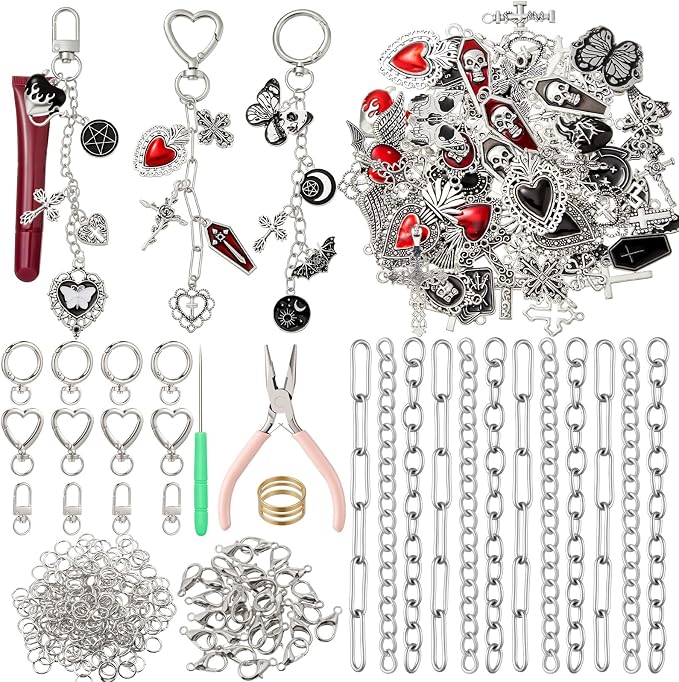 VioraWhite 457 Pcs Gothic Lip Gloss Charm Kit Gothic Charms by VioraWhite