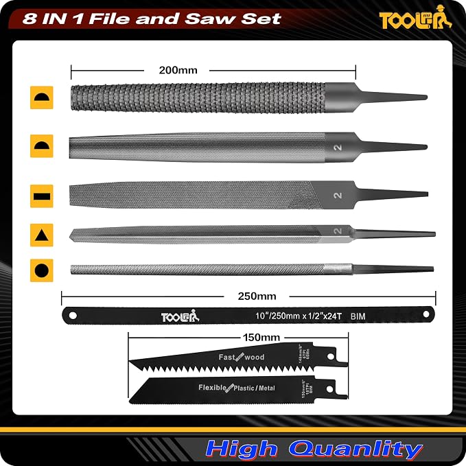 TOOLAN: File Set, File & Saw Set. metal file, metal files tools - Image 2