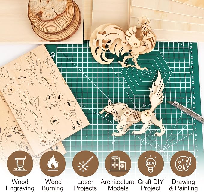 40 Pack Basswood Sheets for Crafts, Wood Burning, Architectural Models - Image 3