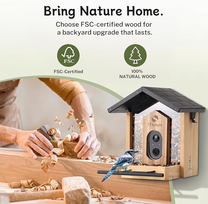 TT Nature Bird Feeder with Camera, Upgraded 1.5L Smart Birdhouse Al Identify - Image 4