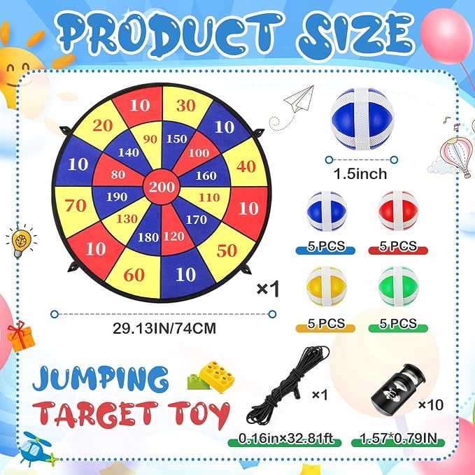Lunmon 29" Trampoline Dart Board Game Accessories, Trampoline Toss Game - Image 2