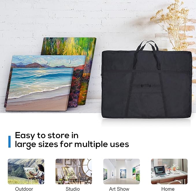 JJRING Extra Large Dacron Waterproof Light Weight Art Portfolio Tote Bag - Image 5