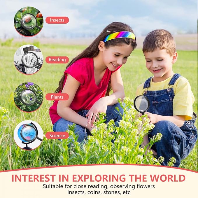 SenseYo 48 PCS Magnifying Glass 5X Mini Kids Magnifying Glass - Image 5
