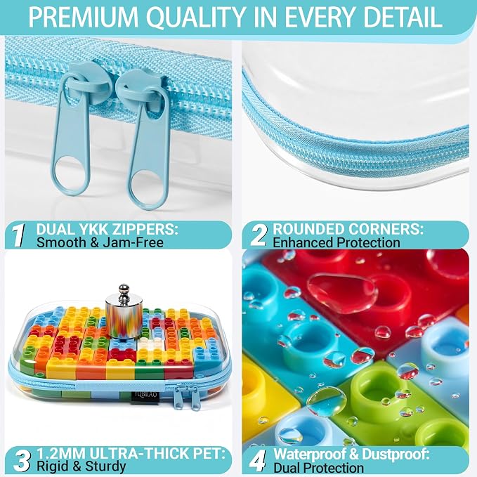 6 Pack Blue Clear Hard Shell Beauty Organizer, 1.2mm Heavy Duty Crush-Proof - Image 5