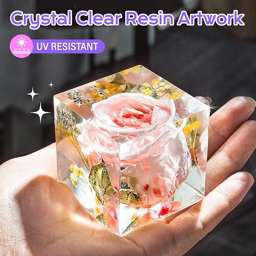 HeyClear Epoxy Resin Kit 32 oz Crystal Clear, Hard Upgraded 2 Part Resina - Image 3