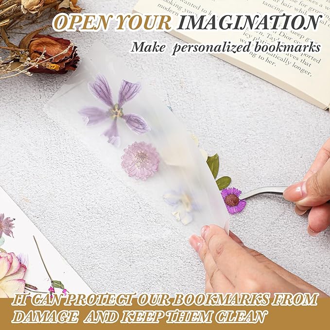 Fuyoooo 376 Pcs Pressed Flowers Bookmark Making Kit, DIY Bookmark Laminating - Image 5