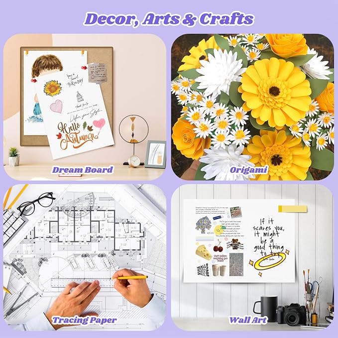 Mixed Media Paper 9" x 12", 40 Sheets Multipurpose White Loose Drawing Paper | - Image 4