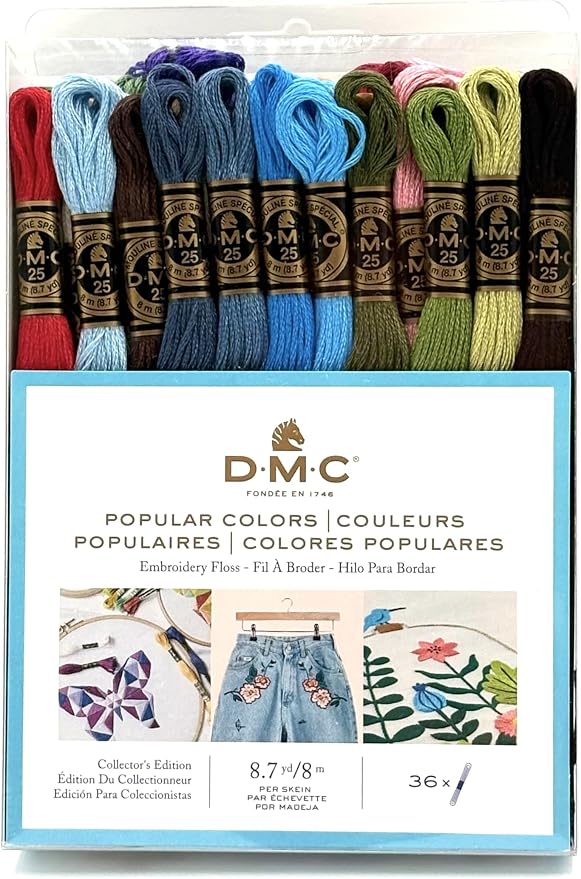 DMC 117F25-PC36 Embroidery Popular Colors Floss Pack, Colors may vary by DMC