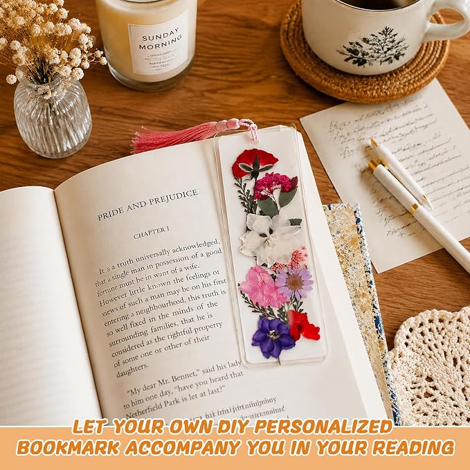 438 Pcs Dried Flower Bookmark Making Kit, DIY Craft Gift | Pressed flower craft - Image 6
