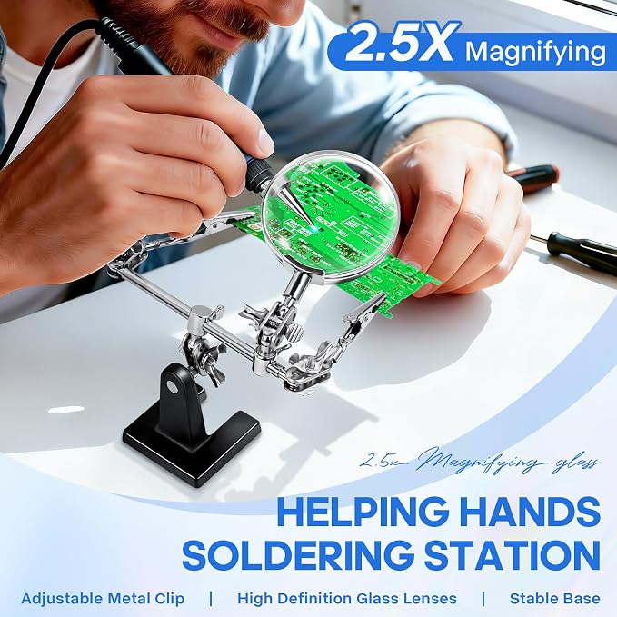 LXIANGN 2.5X Magnifying Helping Hands Soldering Station - Image 2