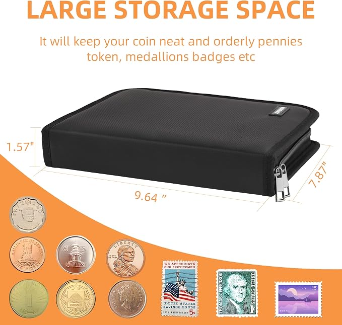 Coin Collection Book for Collector 260 Pockets Fireproof | Coin Collection - Image 5