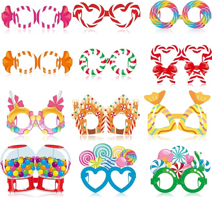 Pajean 36 Pcs Candy Party Decorations Candy Photo Booth Prop Christmas by Pajean