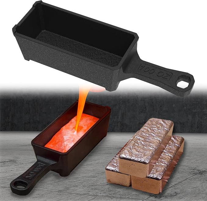 Nelyrho 100oz Troy Ounce Cast Iron Ingot Mold by Nelyrho