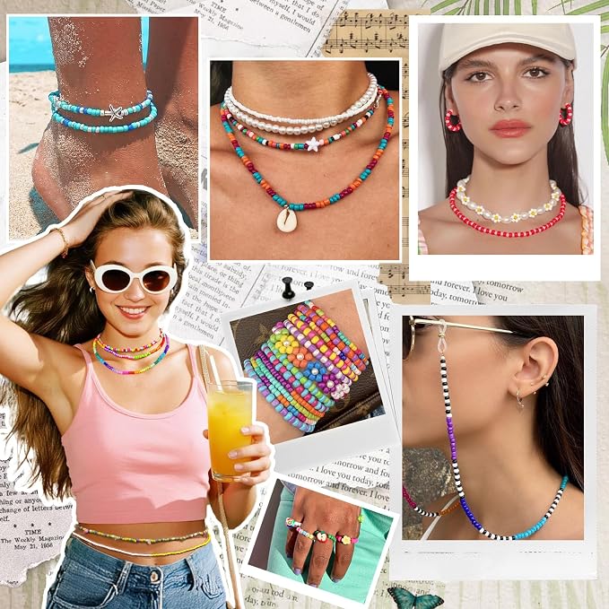 5mm Glass Beads Bracelet Making kit, 96 Colors 12800pcs Glass Seed Beads - Image 2