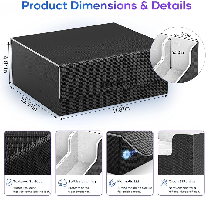 Mlikero Card Deck Case for Trading Cards 1800+, Trading Card Storage Box Fits - Image 6