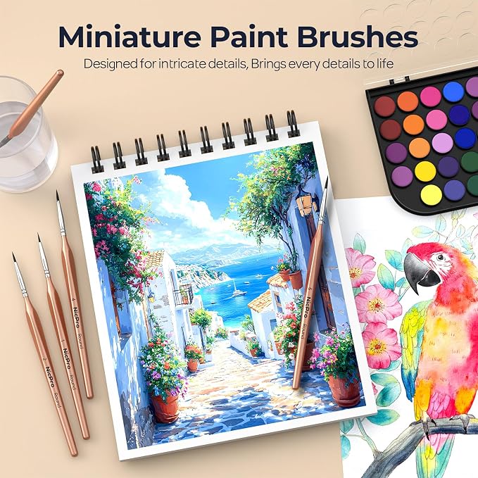 Nicpro Detail Paint Brushes 10 PCS Aesthetic Fine Tip Professional Miniature - Image 4