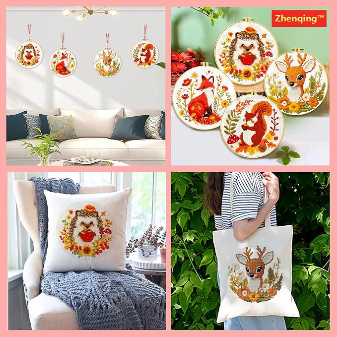 Zhenqing Autumn Animals Cross Stitch Kit - Image 7