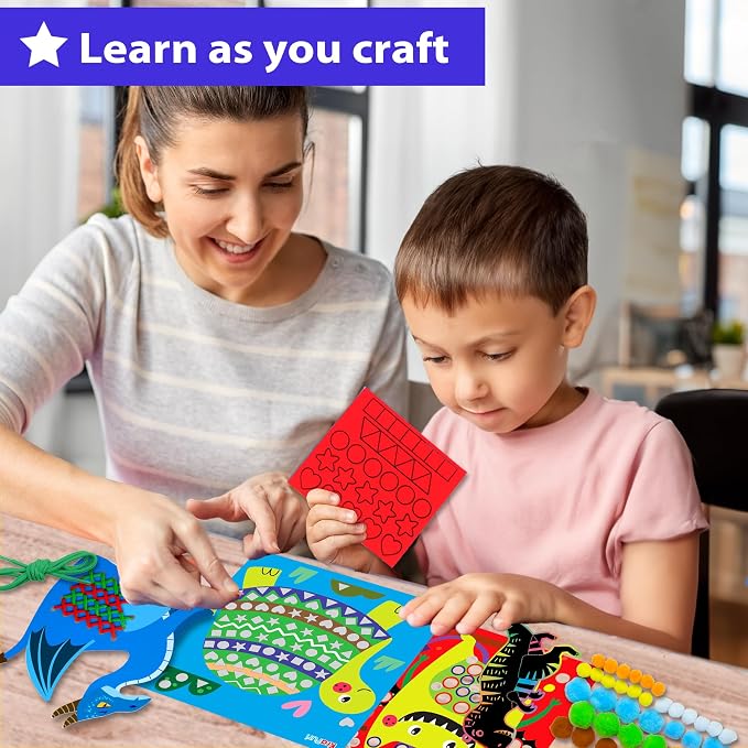 KRAFUN Toddler Beginner Art & Craft Kit Ages 3-5 | 10 Envelopes | 10 projects: - Image 4