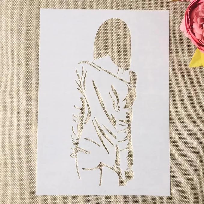 TIAMECH A4 Reusable Shy Dress Girl Stencil - Image 3
