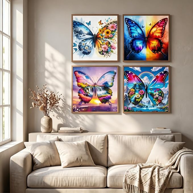 4 Pack 5D Butterfly Diamond Painting Kits - Image 2