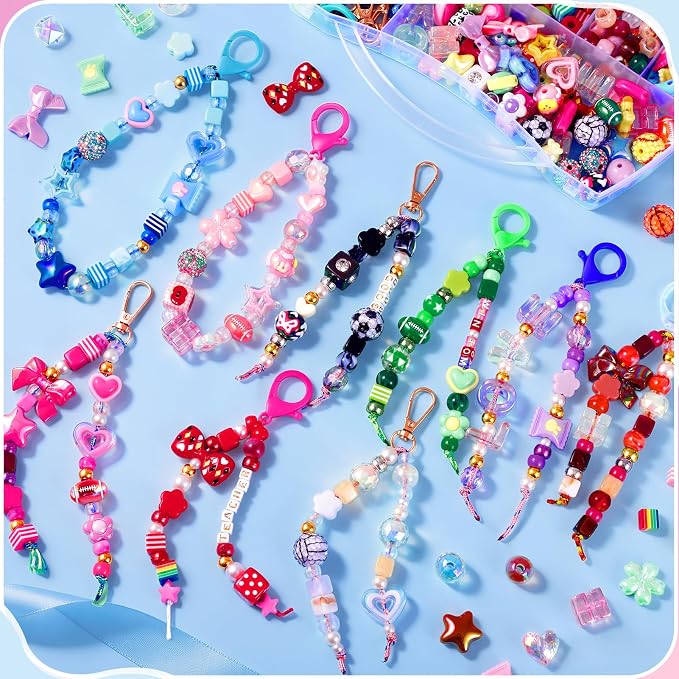 TOHONGADON 1501 Pcs DIY Bag Charm Kit, Colorful Keychain Making Kit, - Image 4