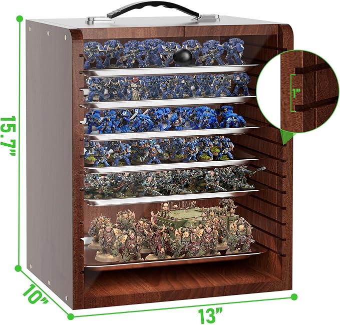 Miniature Storage Case for Collectibles Miniatures, Wooden Display Cases - Image 3