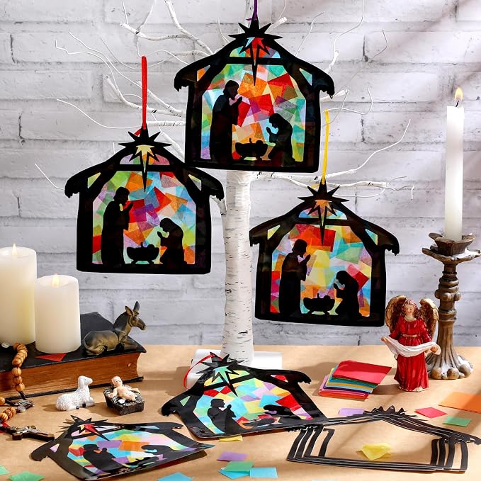 Eersida 32 Sets Christmas Nativity Ornaments Crafts Kits Bulk DIY Christian - Image 6