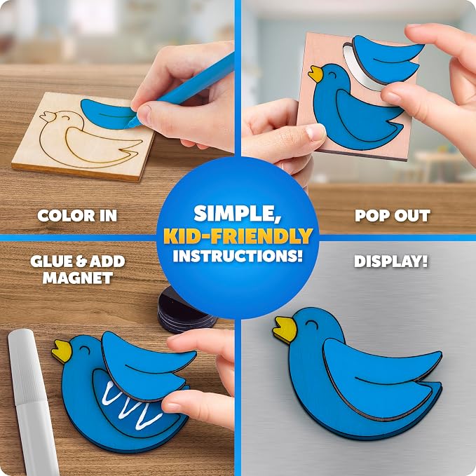 Blue Marble Wooden Magnet Craft Kit - Image 5