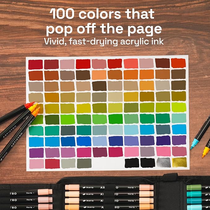 ARTISTRO 100 Dual-Tip Acrylic Paint Pens - Image 3