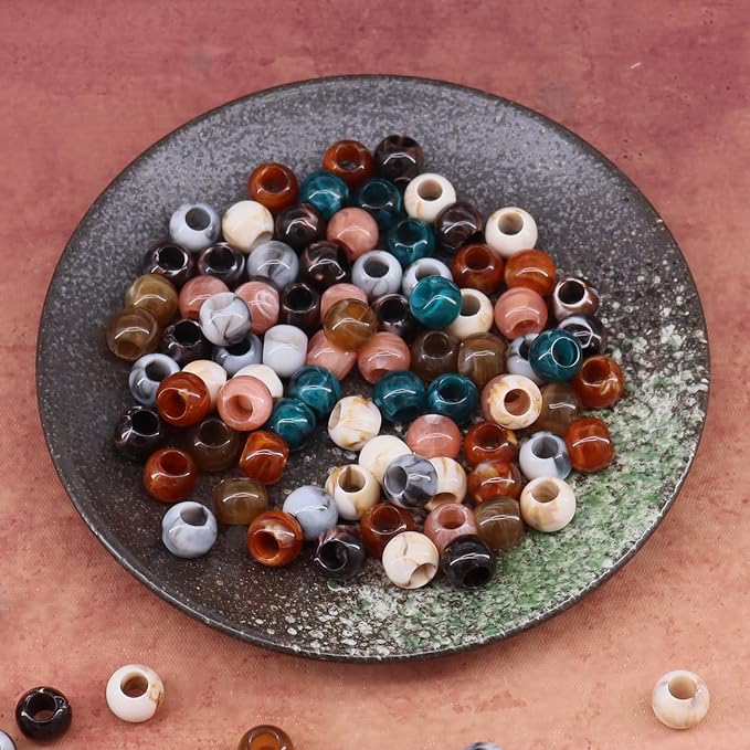 160pcs 12mm Acrylic Mix Color Large Hole Round Beads - Image 7
