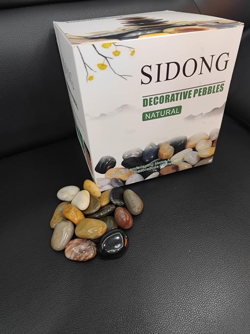 SIDONG 10 LB Mixed River Rocks, 0.4-1.2 Inches Highly Polished Pebbles - Image 6
