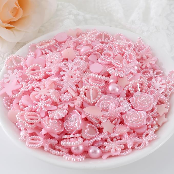 Chenkou Craft Pink Random 100g/lot 4-20mm Half Round Imitation Pearls Seastar - Image 4