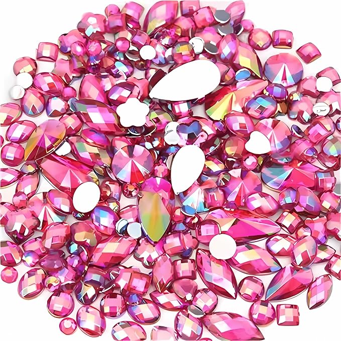 Mixed 1400pcs AB Colour Gems Jewels Flatback Rhinestones, Face Art Gem Jewel by Unknown