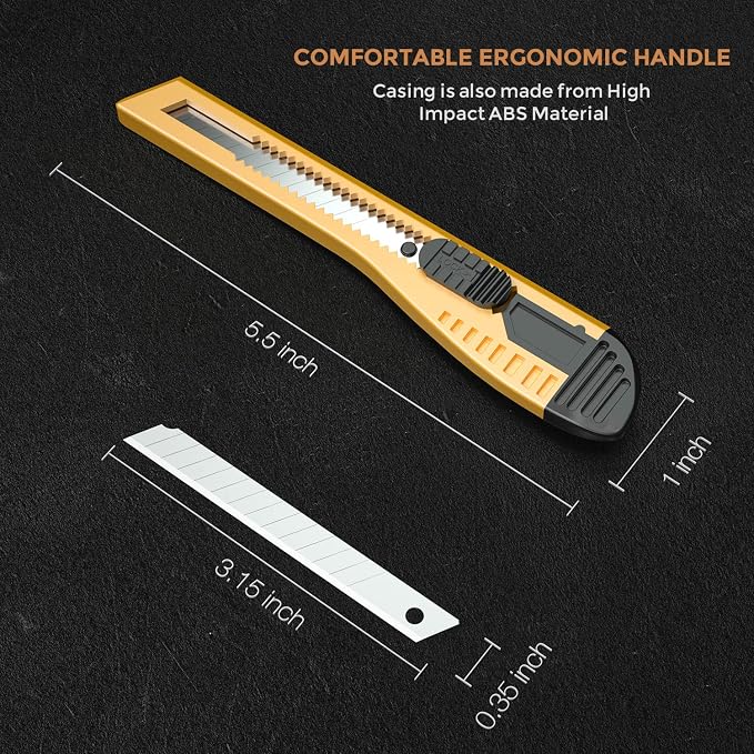 Nicpro 15 PCS Utility Knife Box Cutters Retractable Razor Knife 9mm - Image 6
