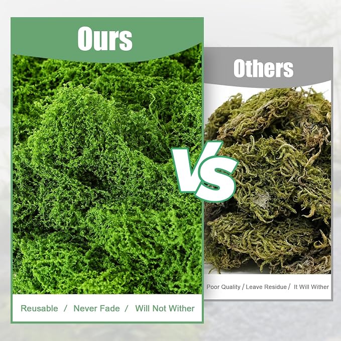 28.2oz Fake Moss for Crafts, Fairy Garden Accessories, Decorative Faux Grass - Image 8