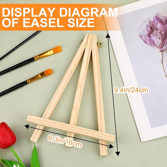 ESRICH 4 PCS 9 Inch Wood Easels, Easel Stand - Image 6