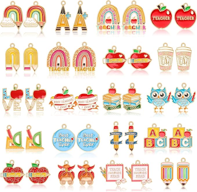MARFOREVER 40Pcs/20 Pairs Teacher Charms School Charms by MARFOREVER