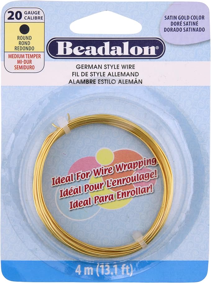 Beadalon German Style Wrapping Wire, Satin Gold Color, 4 m / 13.1 ft by Beadalon