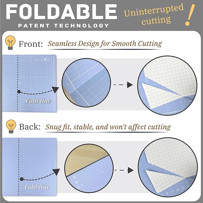 iMAT Flip Cutting Mat Note A2, Double-Sided, Light Green | Inch grid front - Image 5